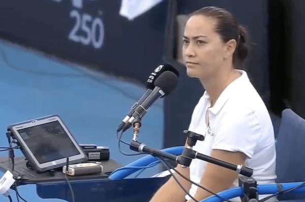 The chair umpire during Jelena Ostapenko's meltdown.