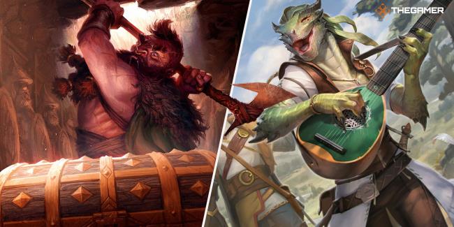 Split image of Dwarf and Drago<em></em>nborn DnD art.