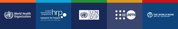 Image with the logos of WHO, HRP, UNDP, UNFPA and THE WORLD BANK