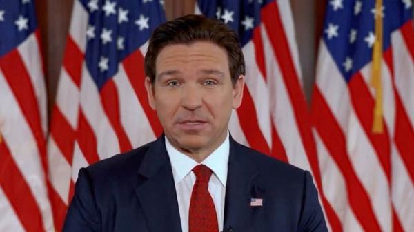 Florida Governor Ron DeSantis announces his withdrawl from the Republican presidential candidacy in a still image from video released on social media January 21, 2024. Ron DeSantis campaign/ via REUTERS. THIS IMAGE HAS BEEN SUPPLIED BY A THIRD PARTY</p>

<p>　　