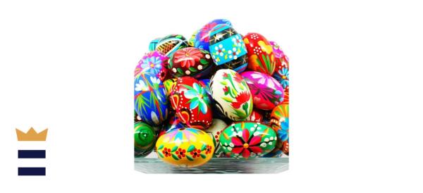 im<em></em>porter AM Pysanky Hand-Painted Polish Wooden Easter Eggs