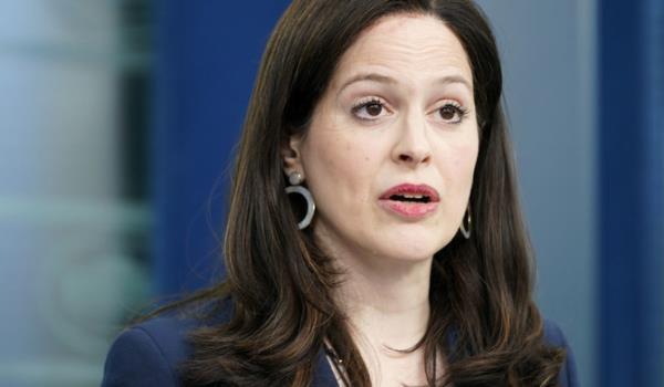 Anne Neuberger, Deputy Natio<em></em>nal Security Advisor for Cyber and Emerging Technology, speaks during a news briefing at the White House, Monday, March 21, 2022, in Washington. (AP)